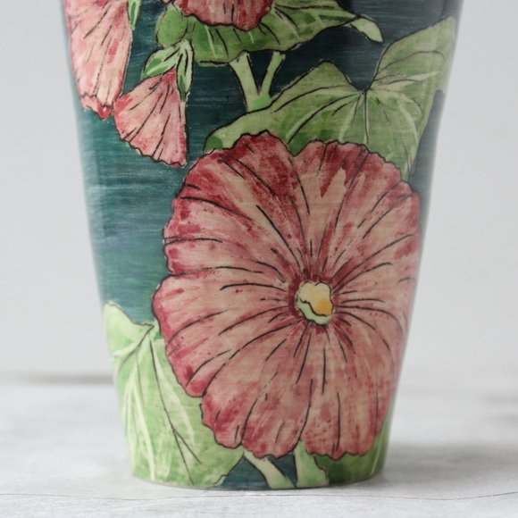 Lakshmi Design Pottery Hand Painted Floral Vase 82 - Picture 2 of 13